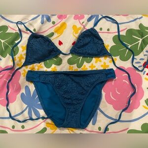 Mossimo Blue Lace Bikini Top and Bottom 👙
